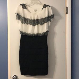Black and white dress.
